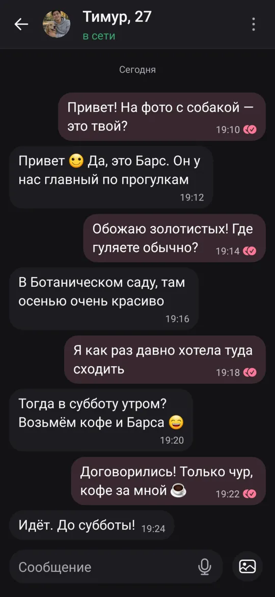 Переписка в чате